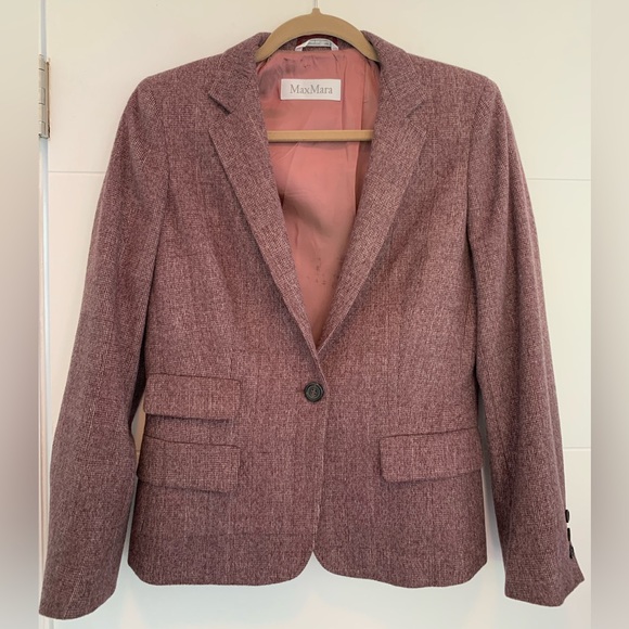 MaxMara Jackets & Blazers - MaxMara Wool Angora Cashmere Plum Lavender Purple Jacket Blazer Size 8